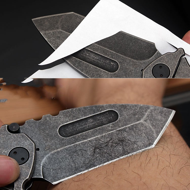 Dark Heavy Metal Folding Pocket Knife