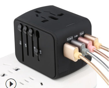 Portable Travel Adapter and Converter with 4 USB Ports