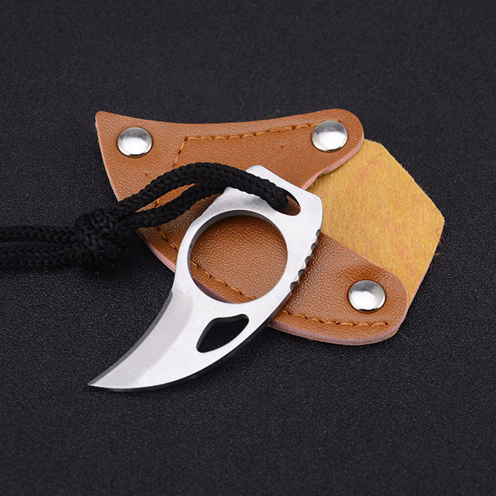 Compact Outdoor Survival Mini Knife with Lanyard and Sheath