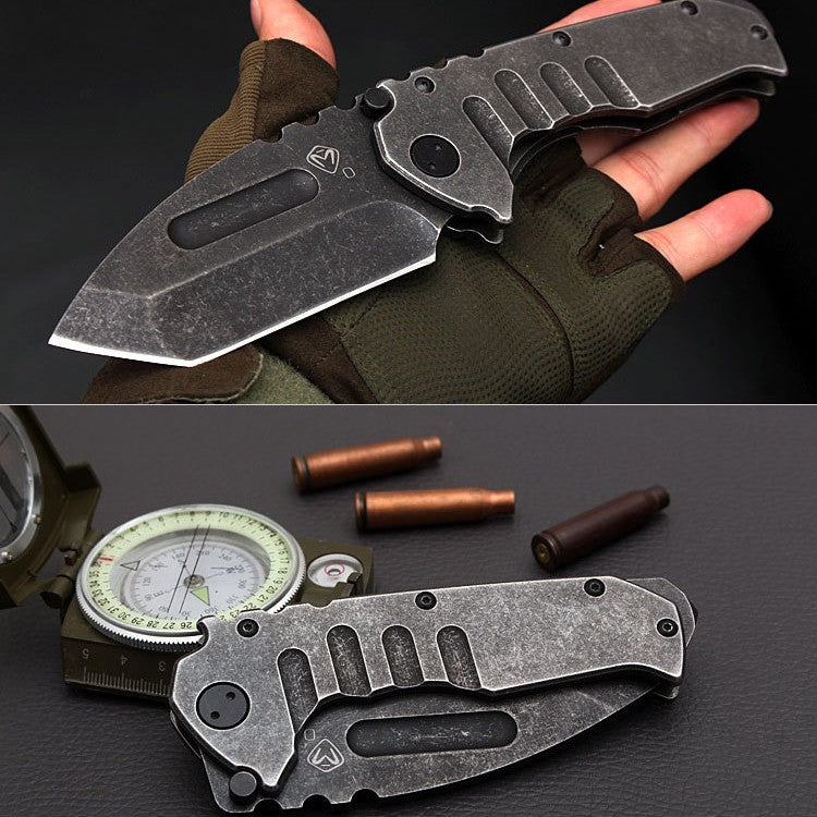 Dark Heavy Metal Folding Pocket Knife