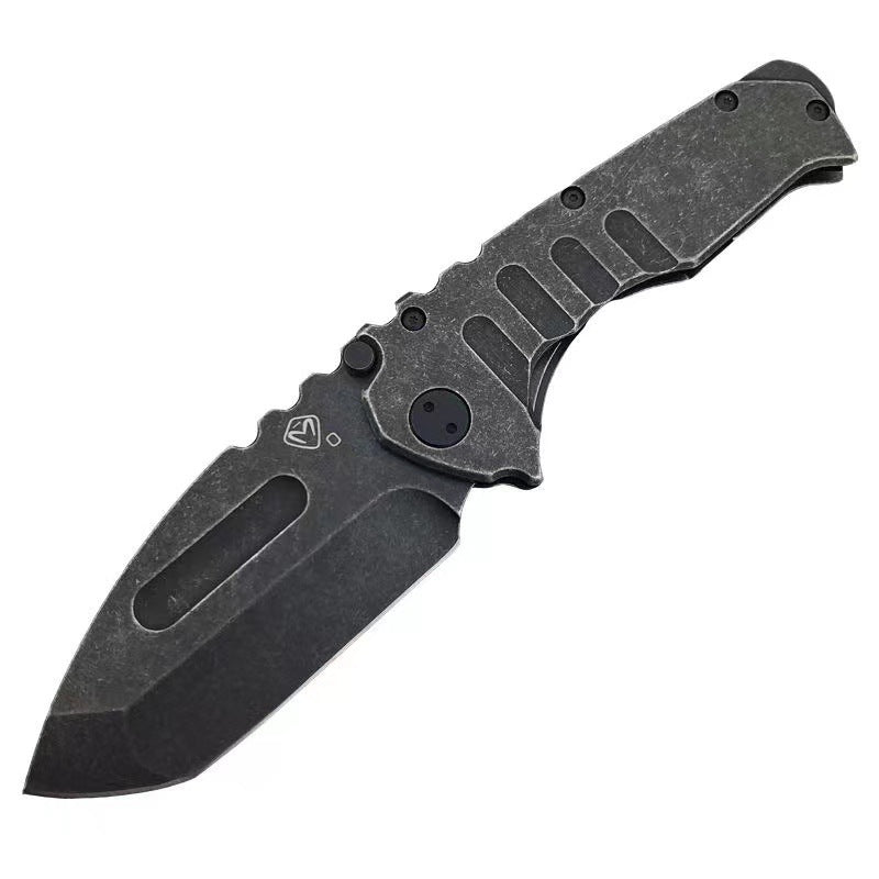 Dark Heavy Metal Folding Pocket Knife