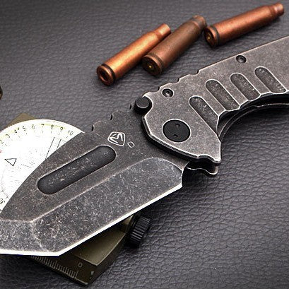 Dark Heavy Metal Folding Pocket Knife